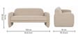 Ruby 3 Seater Sofa In Natural Velvet Fabric