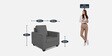 Russell Fabric Sofa Set in Grey Colour with (3+1+1) Combination