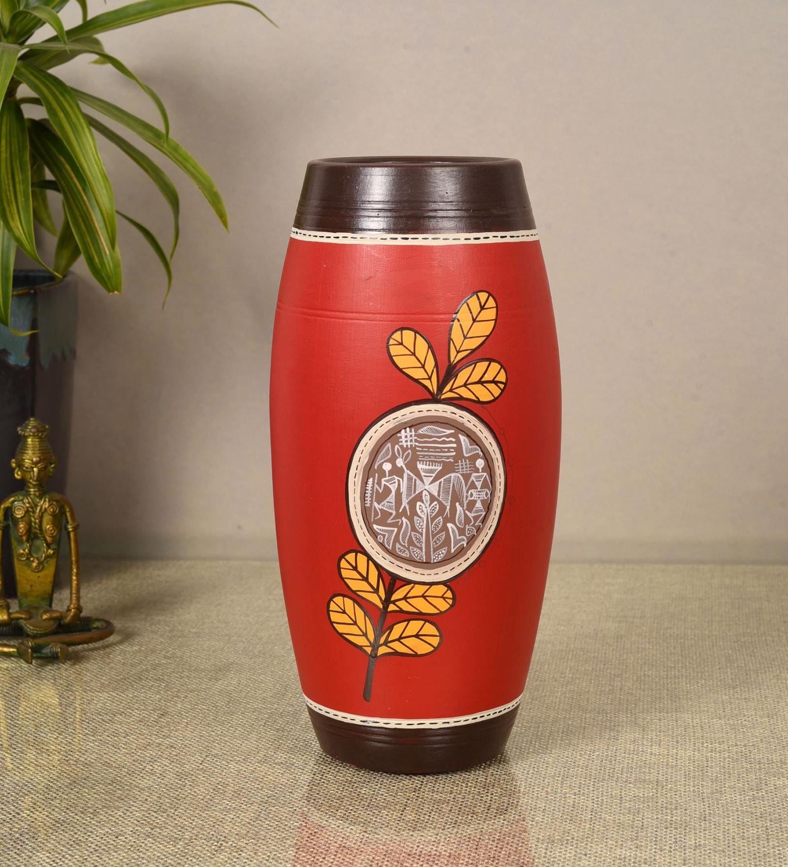 Ruby Blossom Red Terracotta Vase