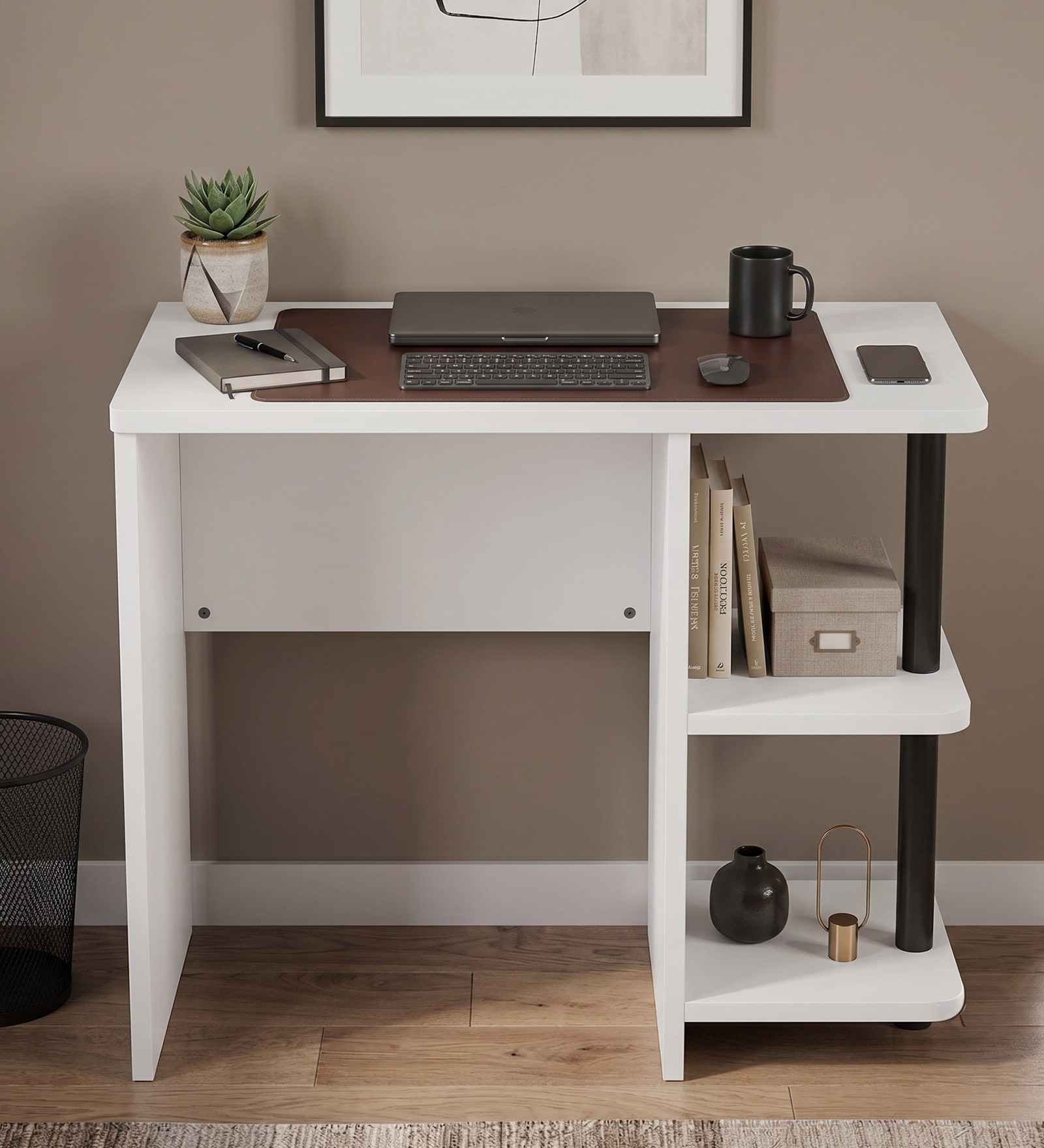 Ruma Study Table In White Finish Ruma Study Table In White Finish