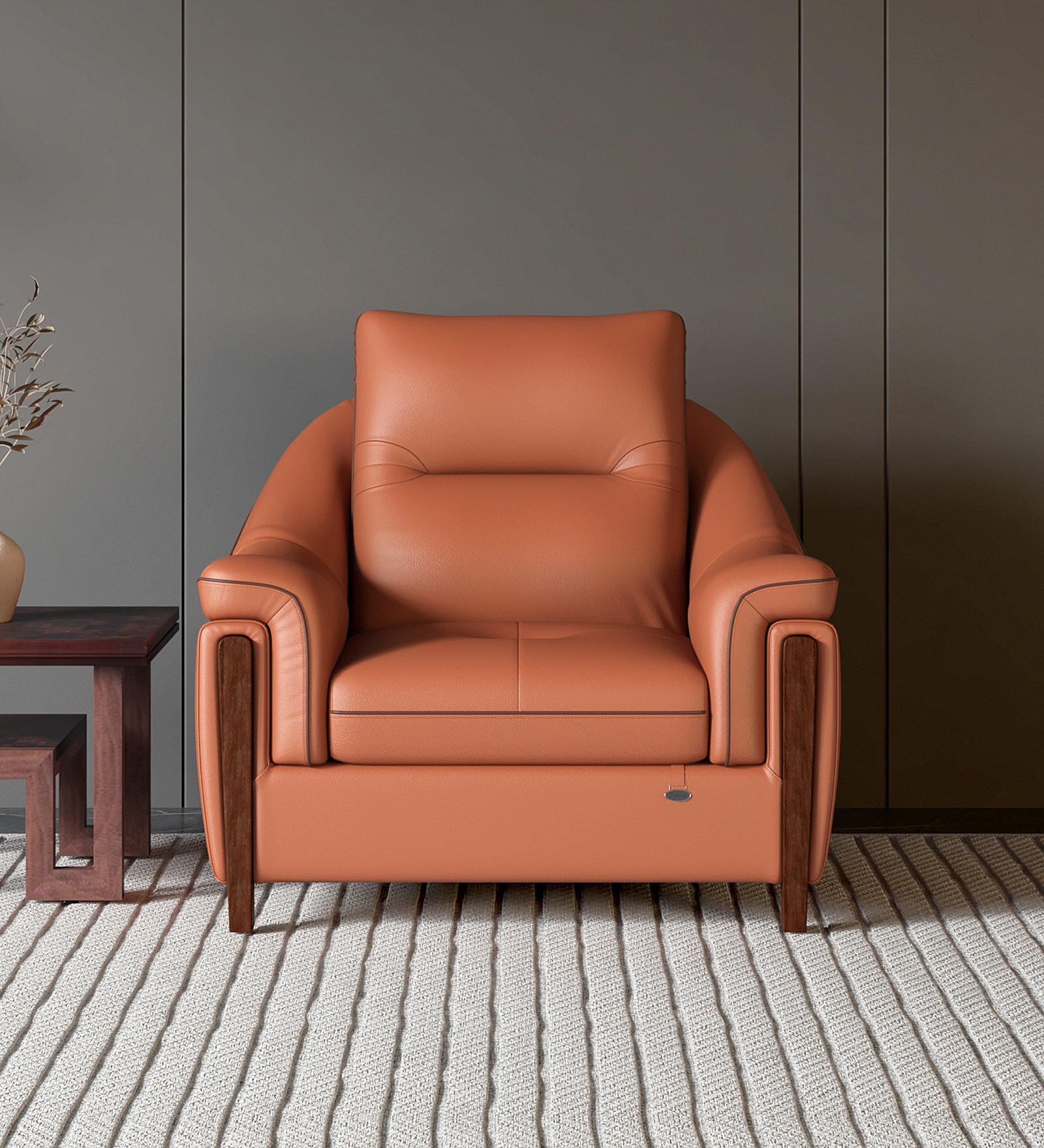 Russet 1 Seater Sofas In Brown Finish