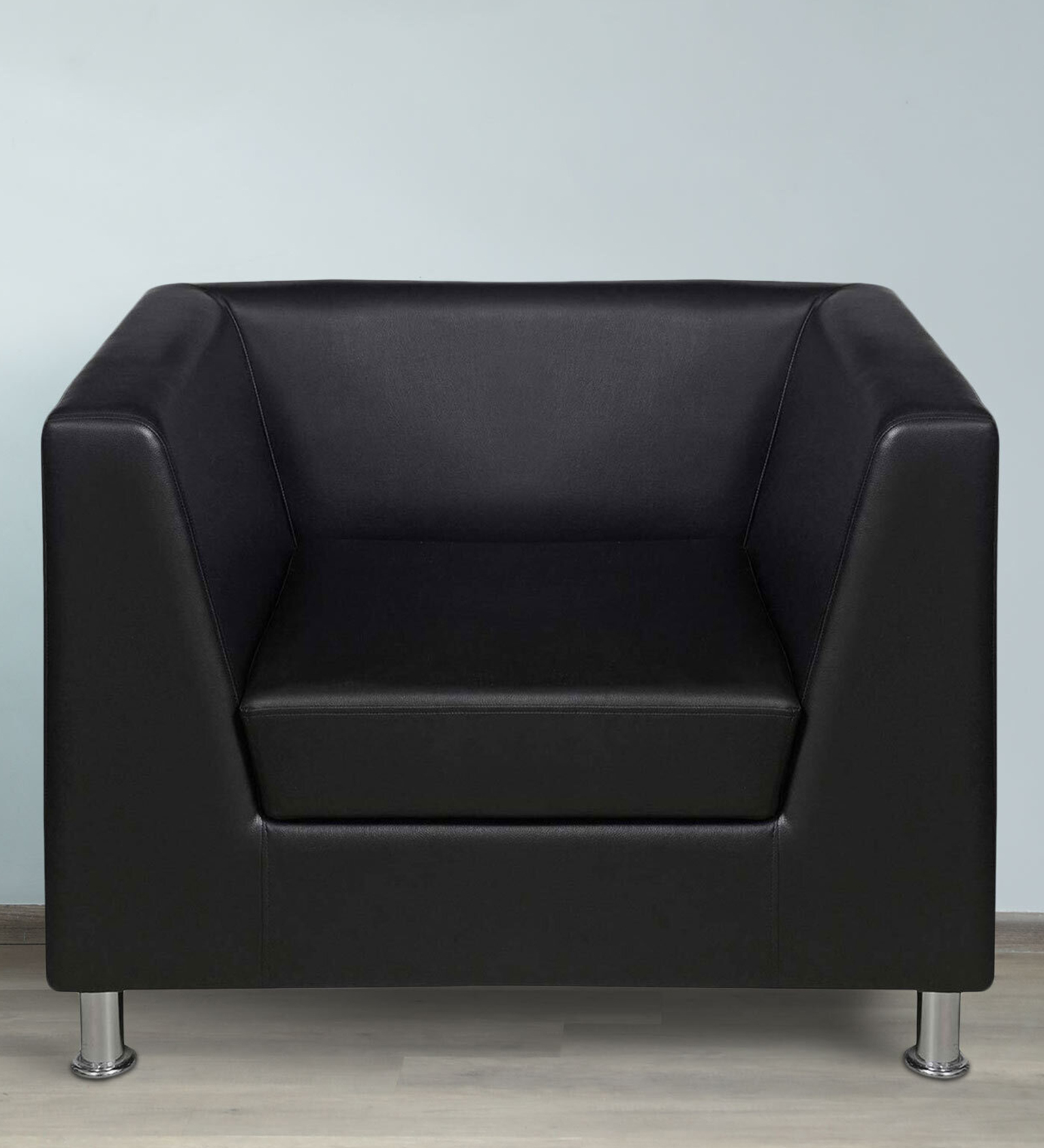 Russo Leatherette 1 Seater Sofa in Cola Black Colour