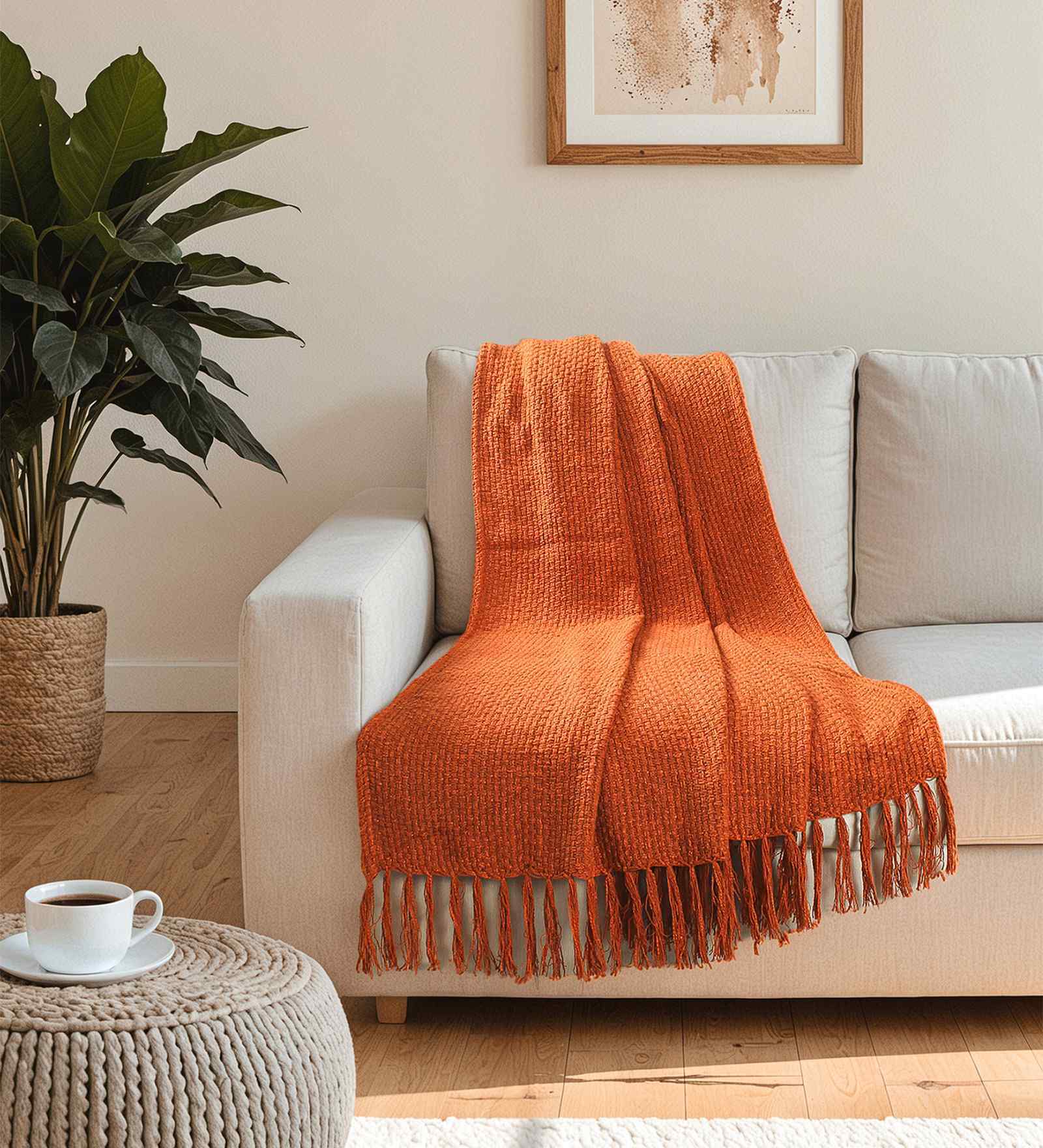 Rust Cotton Throw