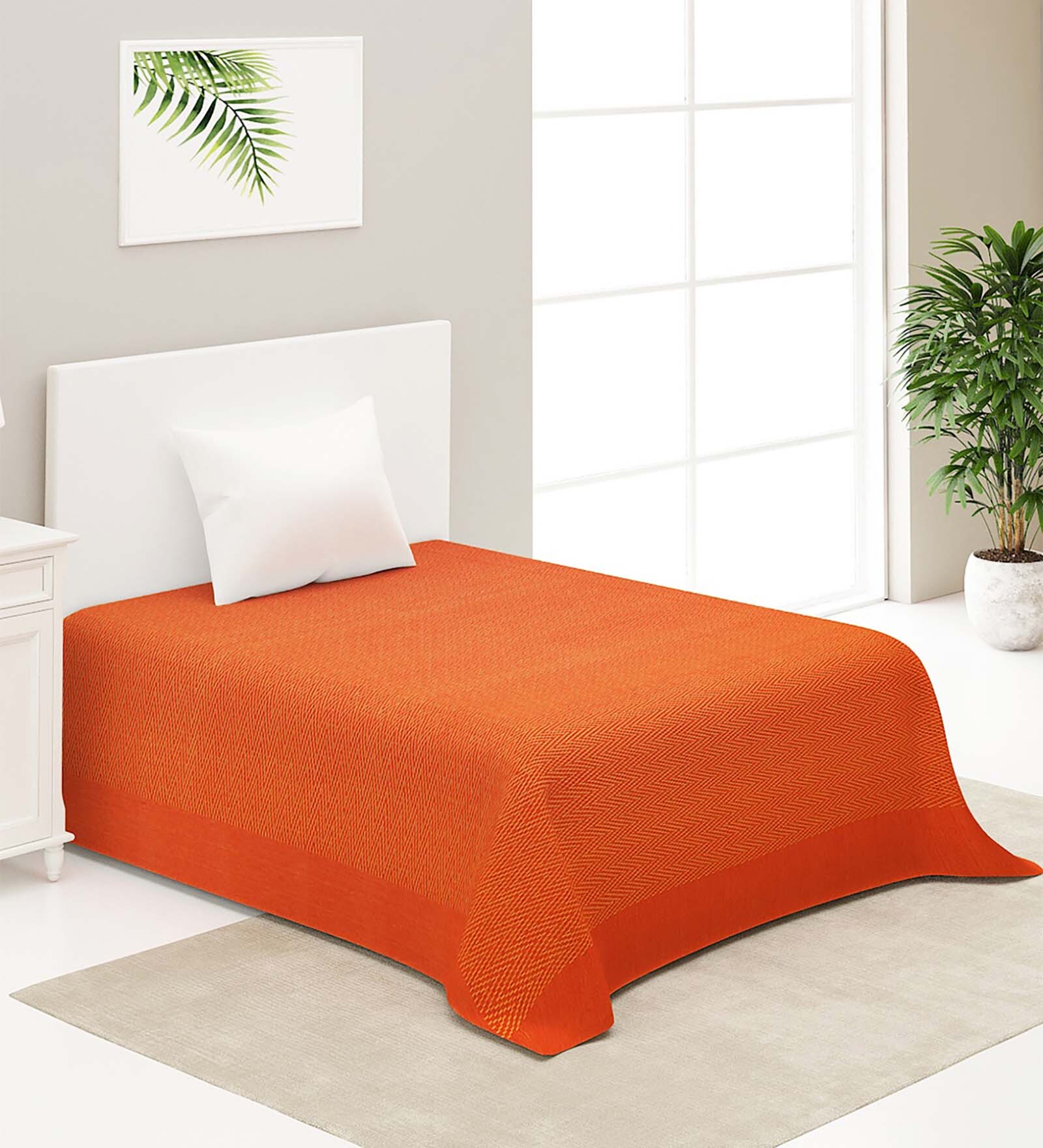 Buy Rust Floral 230 TC Cotton Double Bed Cover by Fabindia at 100 OFF