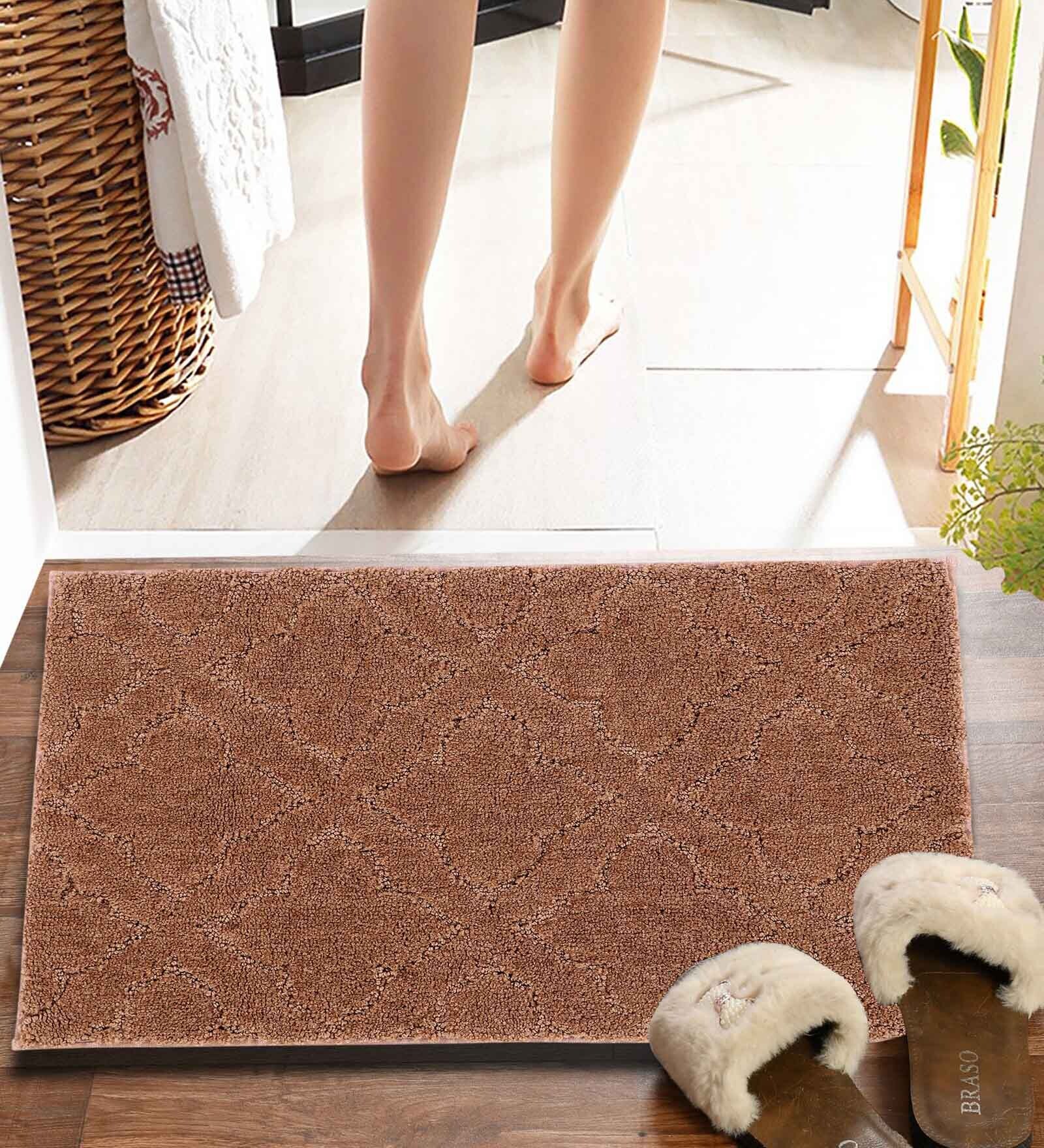 Rust Solid MicroFibre 15x10 Inches Antiskid Bath Mats