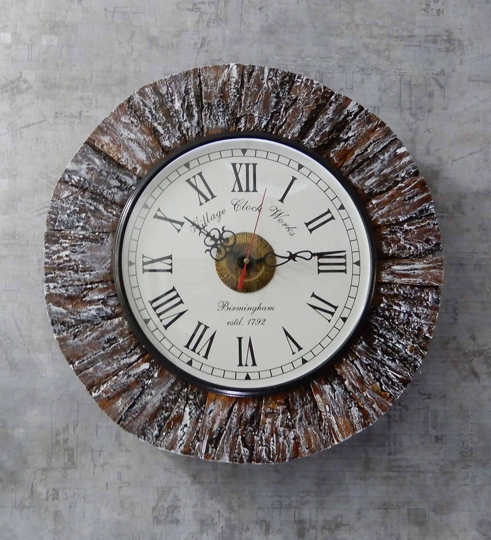 Rustic Antique Wooden Wall Clock