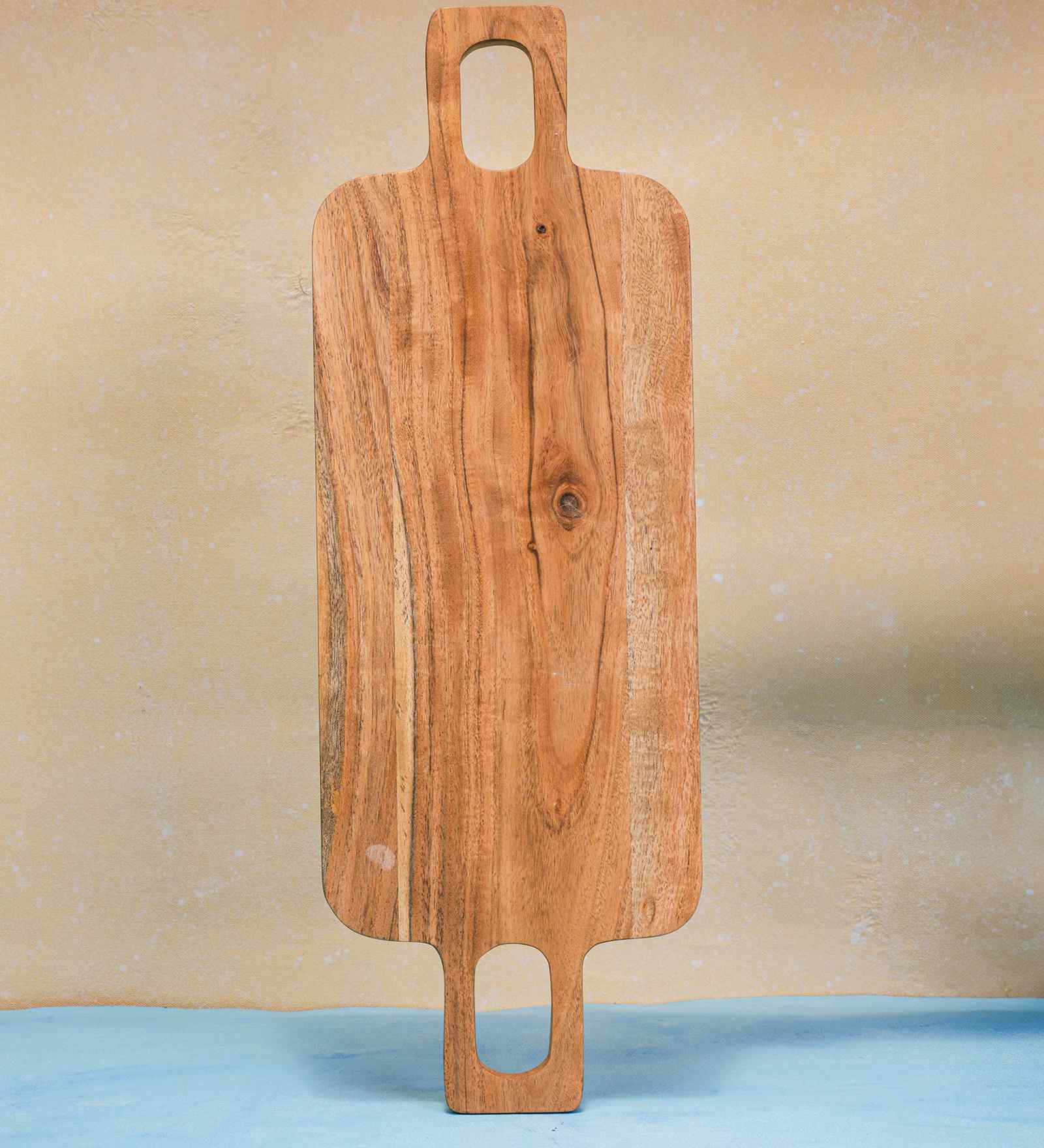 Rustic Charm Grovez Acacia Wood Chopping Board with Double Handle