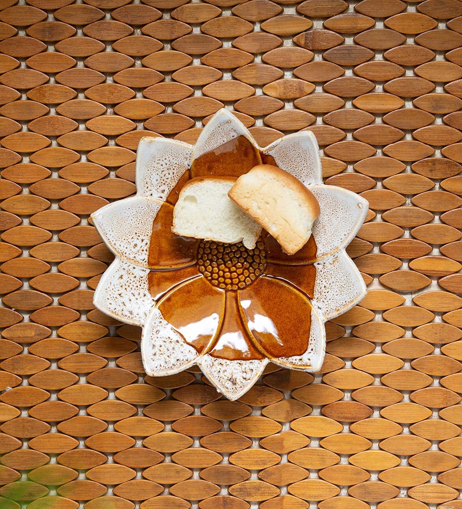 Buy Rustic Sunflower Orange & White 10 Inch Ceramic Appetizer Platter