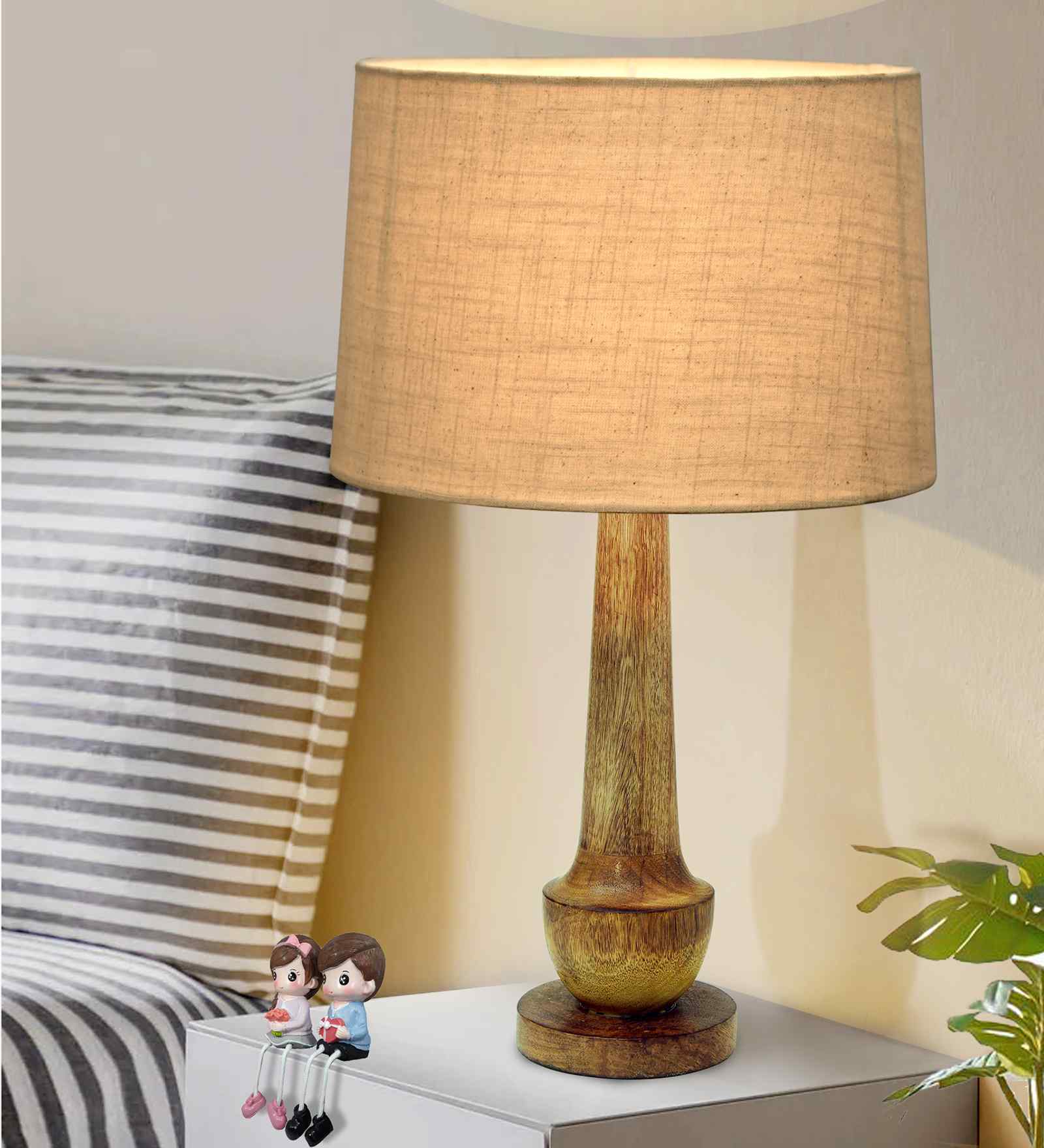 Rustic Turnip Wood Table lamp for home