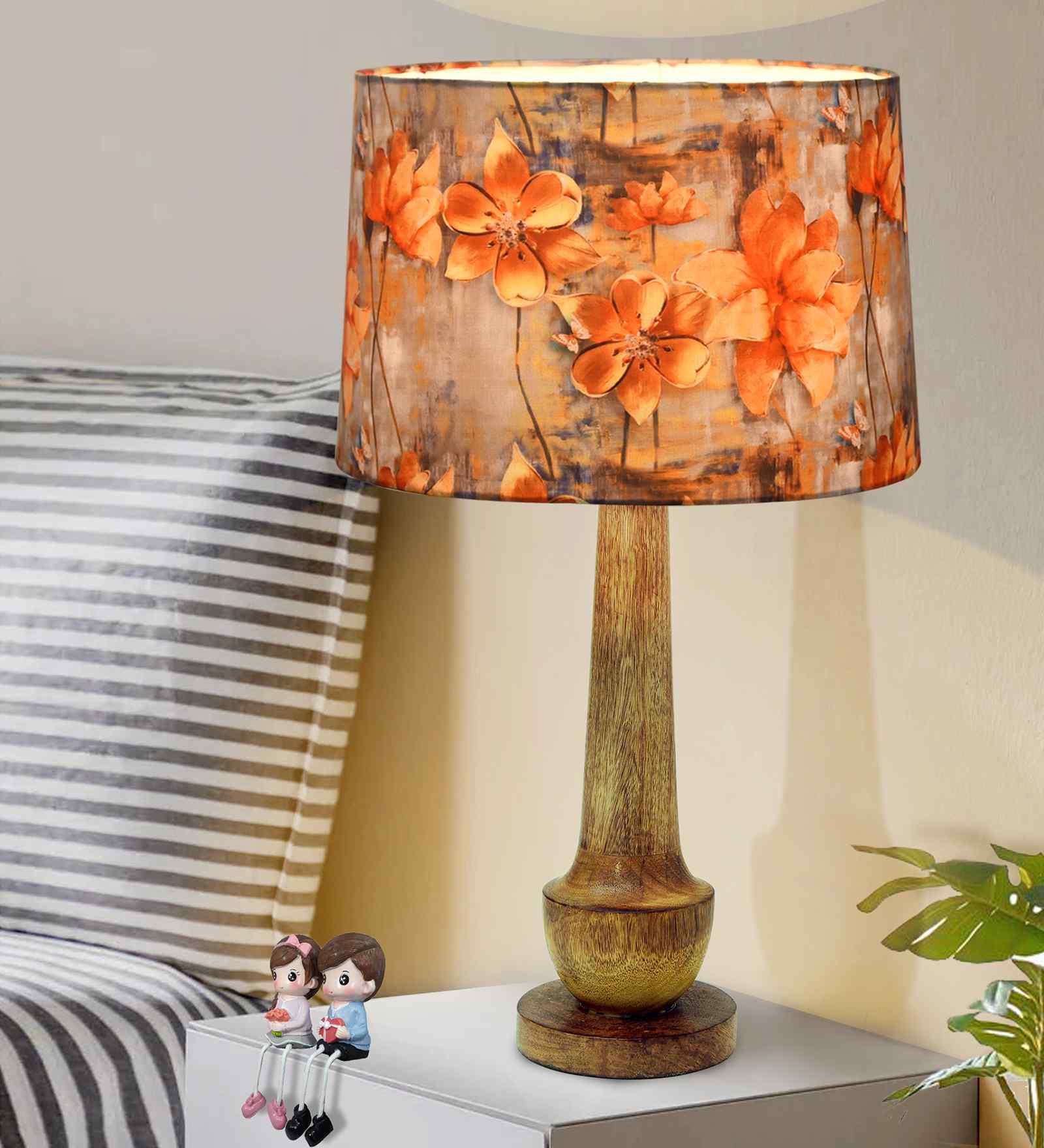Rustic Turnip Wood Table lamp for home