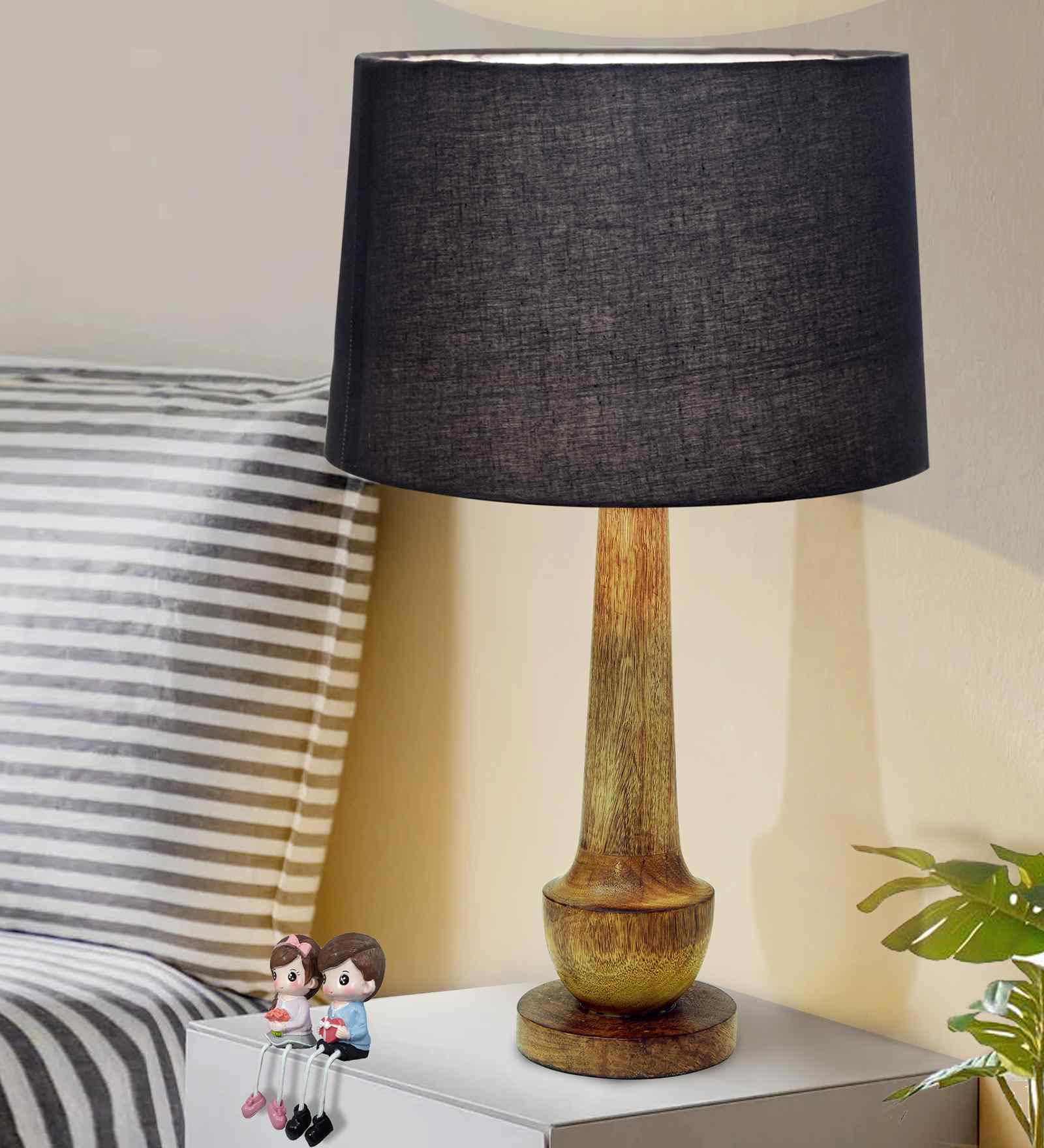 Rustic Turnip Wood Table lamp for home