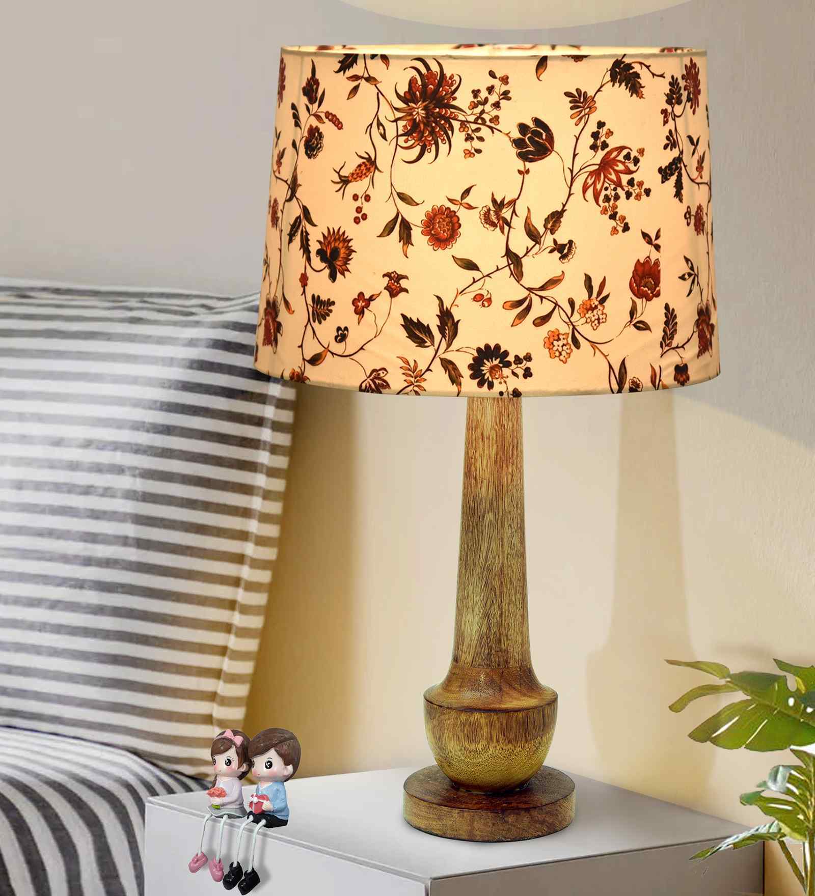 Rustic Turnip Wood Table lamp for home