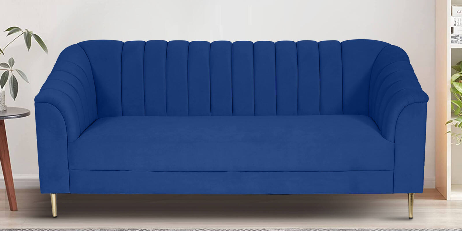 Buy Russell Velvet 3 Seater Sofa in Blue Colour at 33 OFF by Brownline