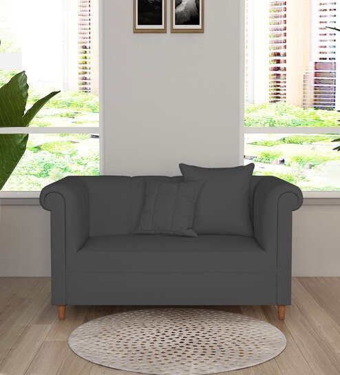 Rubi Velvet 2 Seater Sofa in Davy Grey Colour