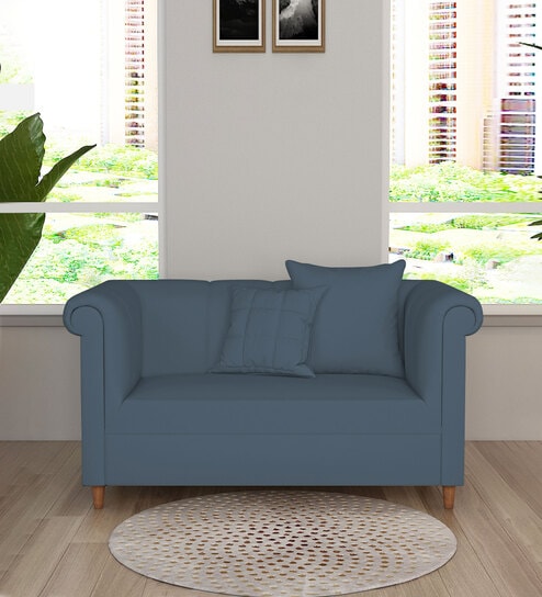 Rubi Velvet 2 Seater Sofa in Oxford Blue Colour