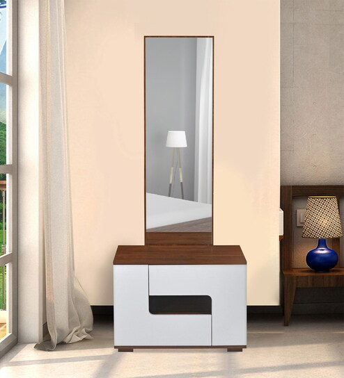 Buy Rubix Dresser With Mirror In Walnut Finish By Home Online