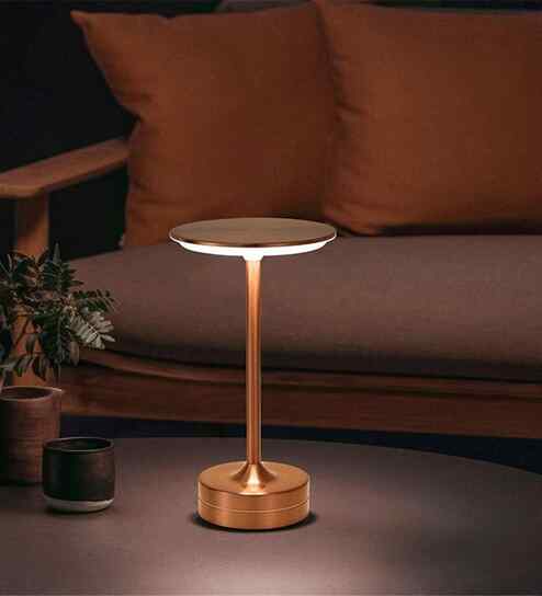 Ruby Rose Gold Table Lamp Touch Control Dimmer 3C LED Type-C Chargeable Modern Decorative Bedside Lamp