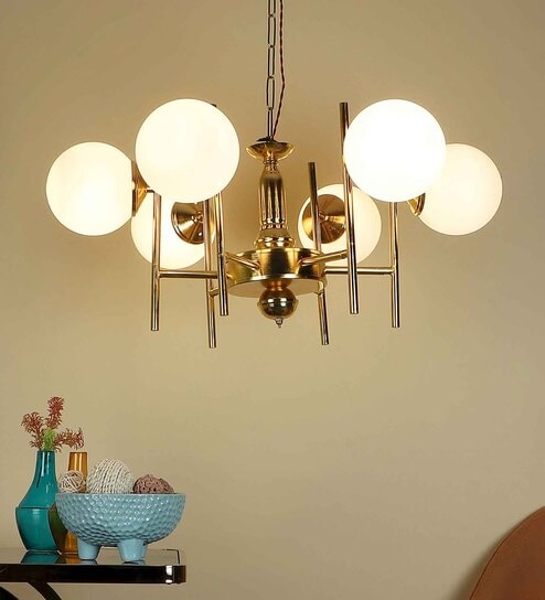 Amalia Gold Iron Globe Chandelier