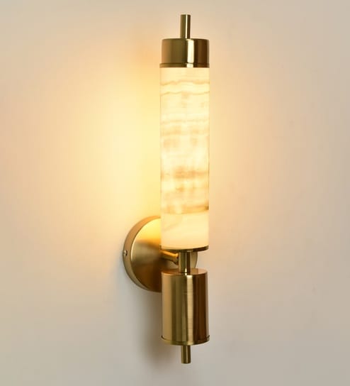 Rupid Modern LED Wall Light | Metal Body with Premium Marble Finish | 3 Color Modes (Warm, Cool, Natural) | Luxury Wall Sconce for Bedroom, Living Room & Hallway (Vertical Cylindrical)