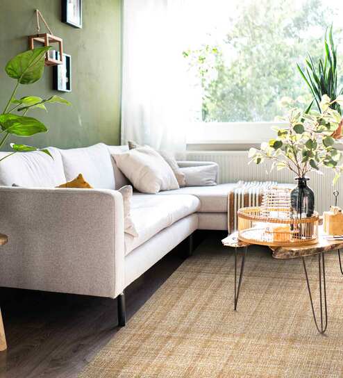 Rust Geometric 100% Wool 5 ft x 7 ft Hand Tufted Carpet by Saraswati Global