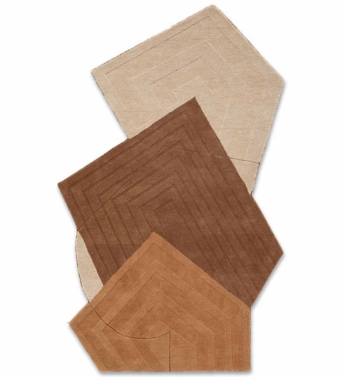 Rust Abstract Wool and Cotton 5 ft x 8 ft Hand tufted Carpet