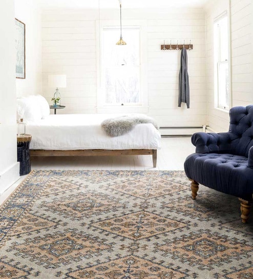 Rust Persian Cotton 8 ft x 10 ft Hand Knotted Carpet