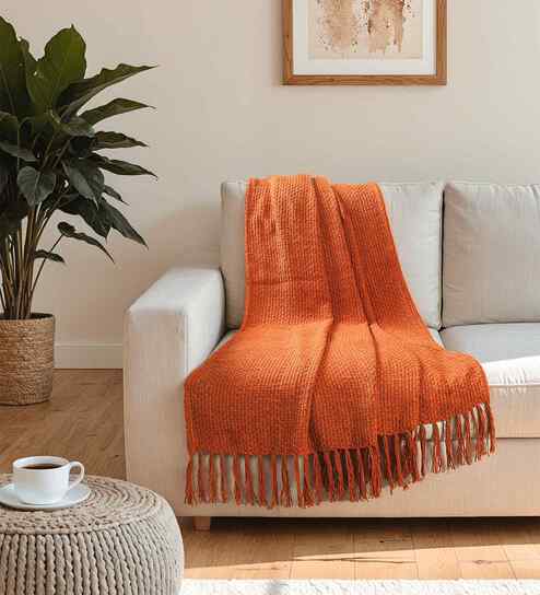 Rust Cotton Throw