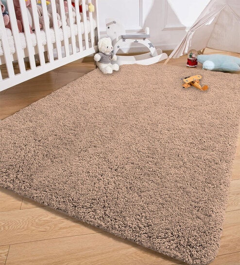 Rust Solidal Microfiber 3 x 5 Feet Machine Made Carpet