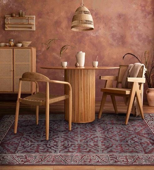Rust Persian Woolen Blend 6 x 9 Feet Hand Tufted Carpet