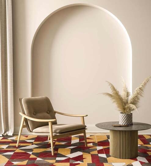 Rust Abstract Wool and Cotton 6 ft x 9 ft Hand Tufted Carpet