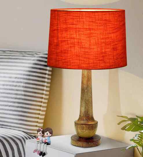 Rustic Turnip Wood Table lamp for home