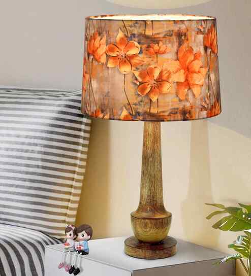Rustic Turnip Wood Table lamp for home