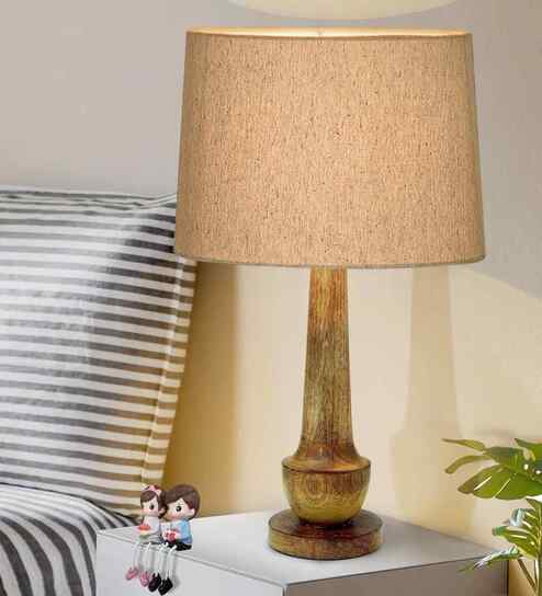 Rustic Turnip Wood Table lamp for home
