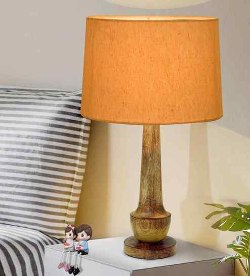 Rustic Turnip Wood Table lamp for home