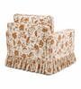 Rubelle 1 Seater Sofa With Teak Wood And Suede Fabric In Beige Colour