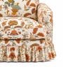 Rubelle 1 Seater Sofa With Teak Wood And Suede Fabric In Beige Colour