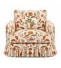 Rubelle 1 Seater Sofa With Teak Wood And Suede Fabric In Beige Colour
