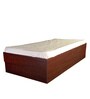 Rubi Single Size Bed with Drawer Storage in Suede Finish