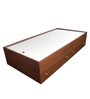 Rubi Single Size Bed with Drawer Storage in Suede Finish