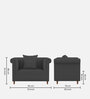 Rubi Velvet 1 Seater Sofa in Davy Grey Colour