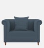 Rubi Velvet 1 Seater Sofa in Oxford Blue Colour