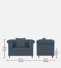 Rubi Velvet 1 Seater Sofa in Oxford Blue Colour