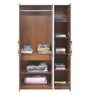 Rubix 3 Door Wardrobe in Walnut Finish