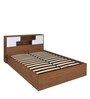 Rubix King Size Bed with Storage in Walnut Finish