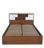 Rubix King Size Bed with Storage in Walnut Finish