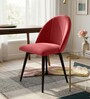Modern Dining Chair With Iron Legs In Pink Color