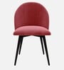 Modern Dining Chair With Iron Legs In Pink Color