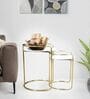 Ruby Metal End Table In White & Gold Colour