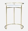 Ruby Metal End Table In White & Gold Colour