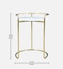 Ruby Metal End Table In White & Gold Colour
